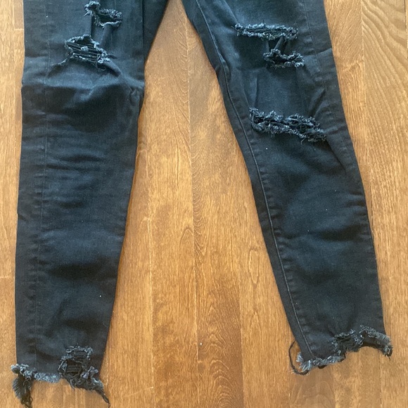 American Eagle Distressed Black Jegging Jean size 10 - Picture 3 of 8